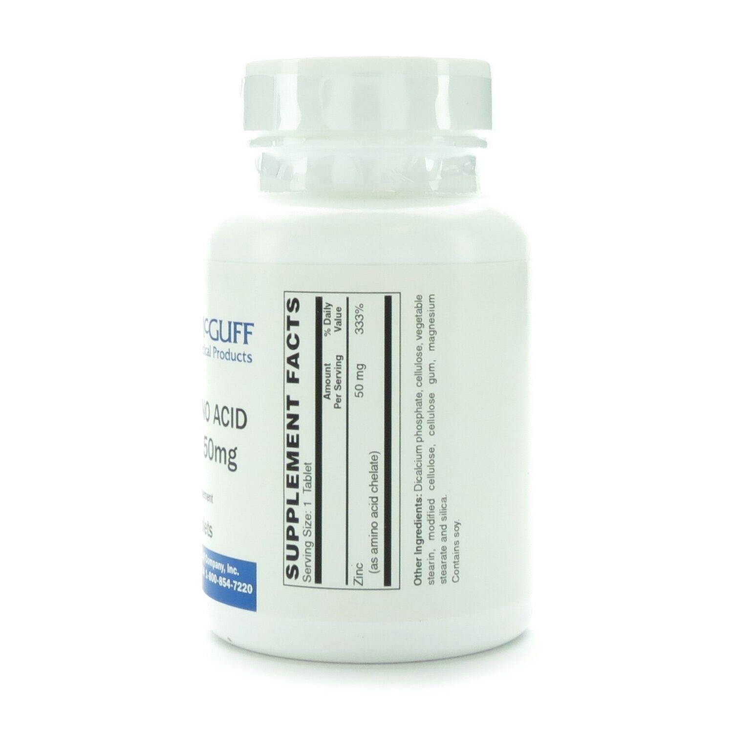 Zinc Aa Amino Acid Chelate Mg Tablets Bottle Mcguff