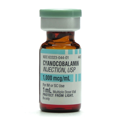Cyanocobalamin (Vitamin B12) Injection 1000 mcg/mL, Multiple Dose Vial 1 mL, 25/Tray