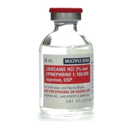 Lidocaine HCl 2%and Epinephrine Injection 20 mg/mL, Fliptop Multiple Dose Vial 30 mL, Each