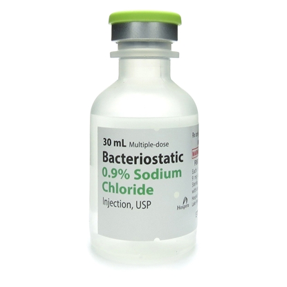 Bacteriostatic Sodium Chloride Injection 0.9%, Multiple Dose Vial 30 mL, Each