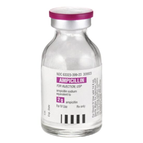 Ampicillin Injection 2 g/Vial, Single Dose Vial 24 mL, 10/Tray | McGuff