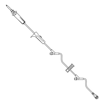 BBraun™ Primary IV Administration Set with 2 Injection Ports, Non-Filtered, 15 Drops/mL, 84" Tubing, 50/Case