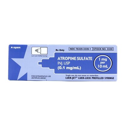 Atropine Sulfate Injection 0.1 mg/mL, Prefilled Syringe 10 mL, Each