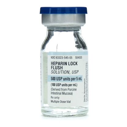 Heparin Sodium Injection 100 U/mL, Multiple Dose Vial 5 mL, Each