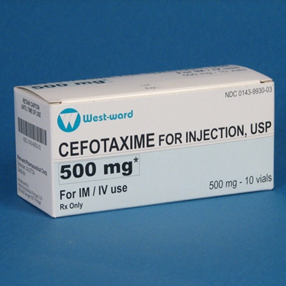 Cefotaxime Injection 500 mg, Single Dose Vial 10 mL, 10/Tray