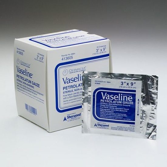 Gauze, Petrolatum, 1" x 36", Sterile, Vaseline™®, 12/Box McGuff