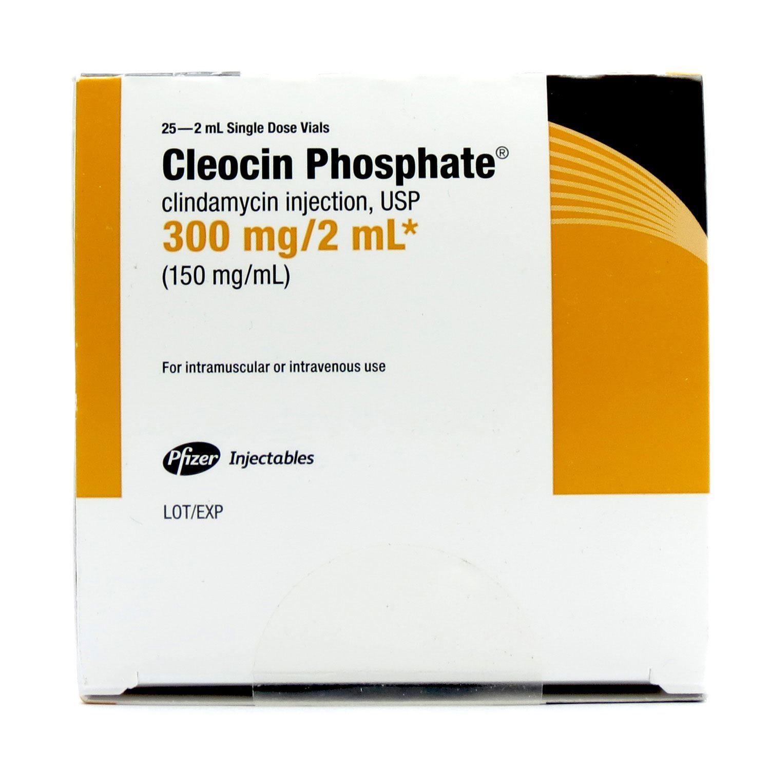 Cleocin Phosphate® (Clindamycin), 300mg/vial, SDV, 2mL, 25 Vials/Tray ...