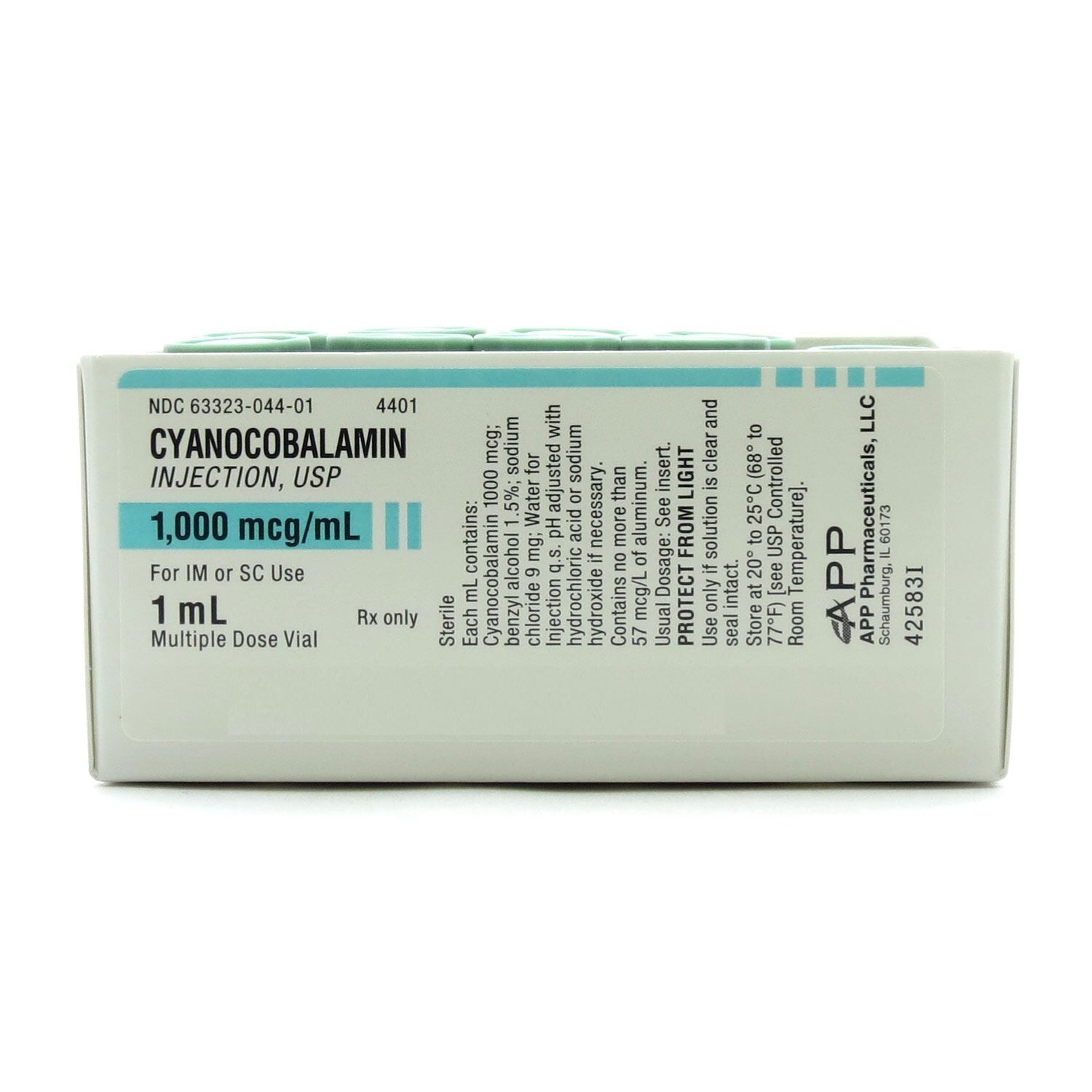 Cyanocobalamin Vitamin B12 Injection 1000 Mcg Ml Multiple Dose Vial