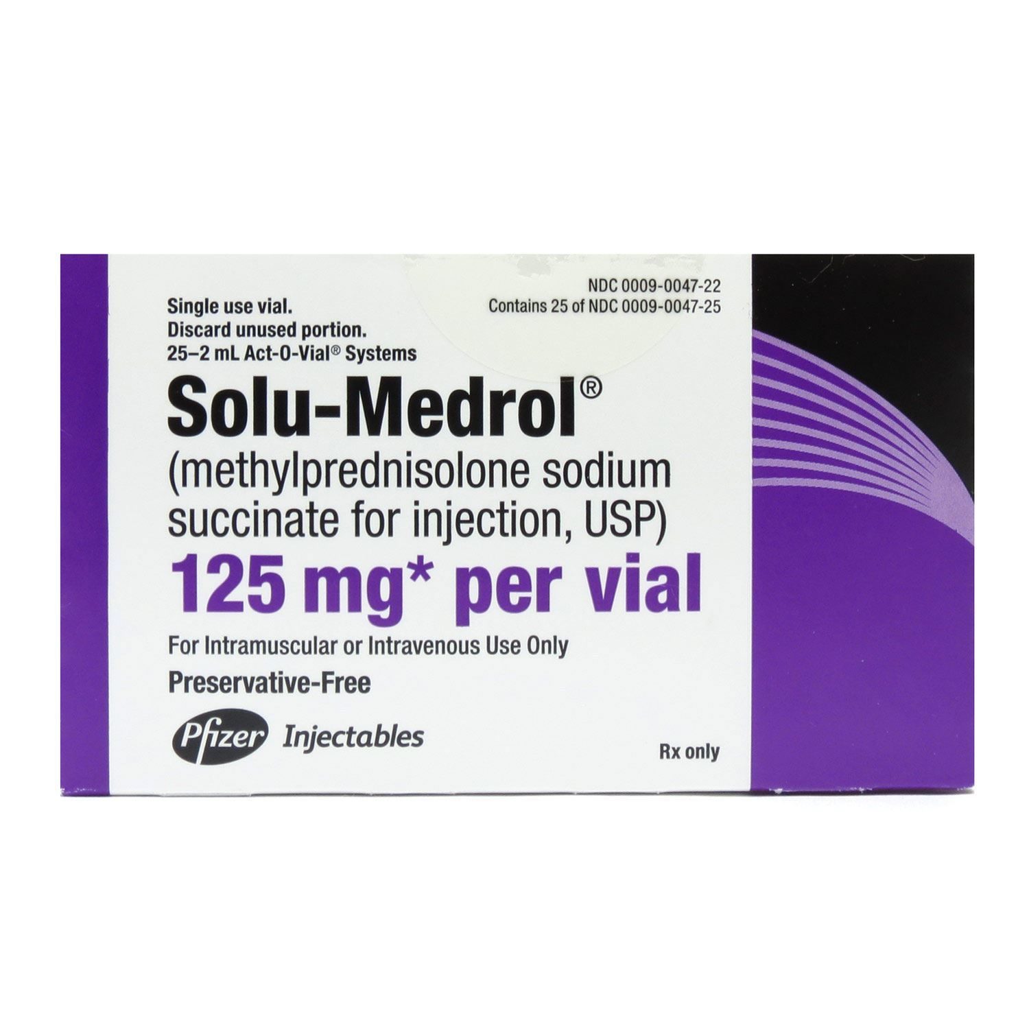 Solu-Medrol, Act-O-Vial, 125mg/Vial, SDV, 2mL Vial | McGuff