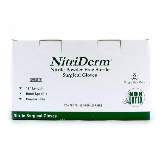 Gloves Surgeon Sterile  Nitrile Powderfree Size 75  Nitriderm 25 PairsBox