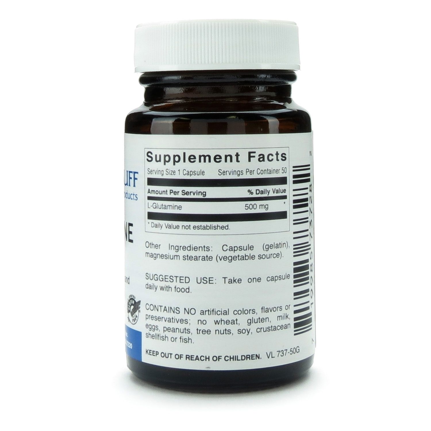 L-Glutamine, 500mg, 50 Capsules | McGuff