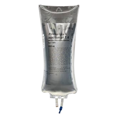 PLASMA-LYTE™ A pH 7.4 Multi-Electrolyte IV Solution Injection, 1000 mL VIAFLEX™ Bag, Latex/PVC/DEPH-free, 14 per Case