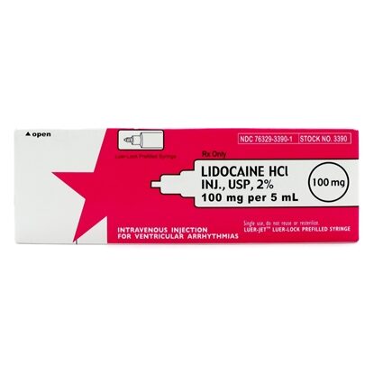 Lidocaine HCl 2% Injection 100 mg, Prefilled Syringe 5 mL, 10/Box