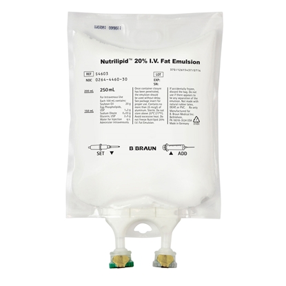 Nutrilipid™ 20% Fat Emulsion 250 mL Bag, PVC/DEHP-Free, 12/Case
