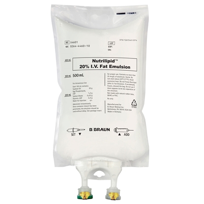 Nutrilipid™ 20% Fat Emulsion 500 mL Bag, PVC/DEHP-Free, 12/Case