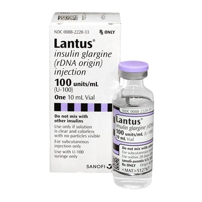 Lantus® Insulin Glargine Injection 100 U/mL, Multiple Dose Vial 10 mL, Each