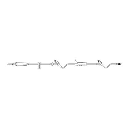 Caresite® Primary IV Administration Set with 2 Needle-Free Ports, Non-filtered, 15 Drops/mL, 104" Tubing, 50/Case