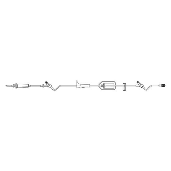 Caresite Primary IV Administration Set with 2 NeedleFree Ports 02 Micron Filter 15 DropsmL 104 Tubing 50Case