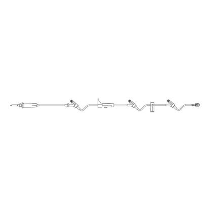 Caresite® Primary IV Administration Set with 3 Needle-Free Ports, Non-filtered, 15 Drops/mL, 112" Tubing, 50/Case