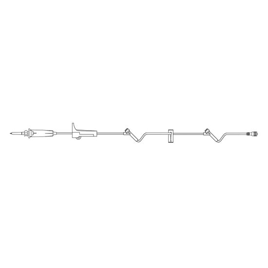 IV Set Basic Universal Spike 60 dropsmL 2 SAFELINE Split Septum Injection Sites SPINLOCK Connector 96 50Case