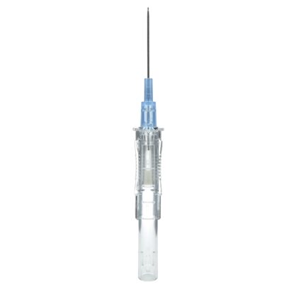 Protectiv® Plus Peripheral IV Catheter, 22G x 1" Blue Straight Hub With Retracting Needle, 50/Box