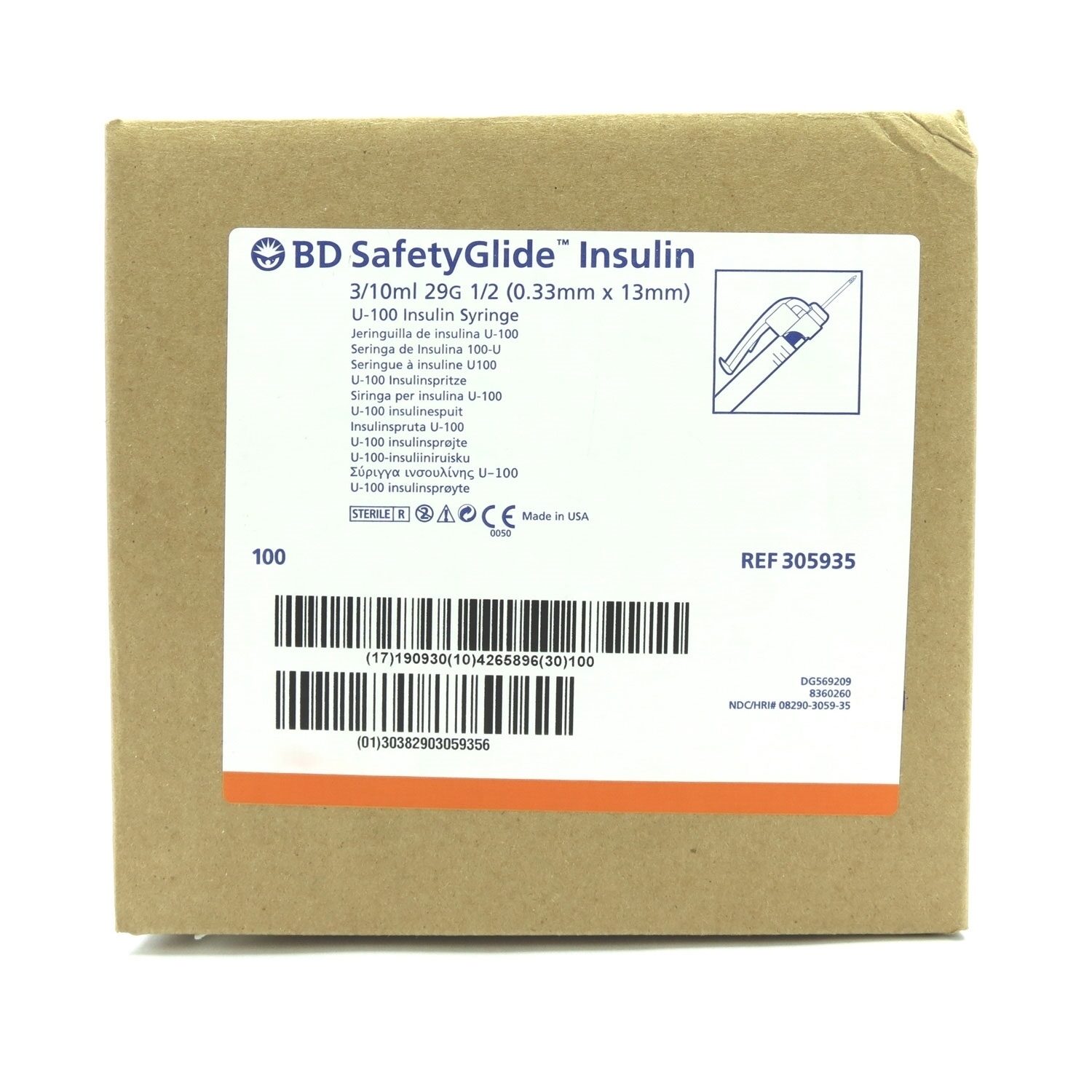 03cc Insulin Syringe 29g X 12 Safety Bd Safetyglide™ 100box Mcguff 