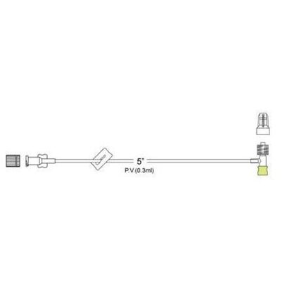 Codan® IV Extension Set, Mini Bore 6" Tubing with 1 Injectable T-Connector, 50/Case