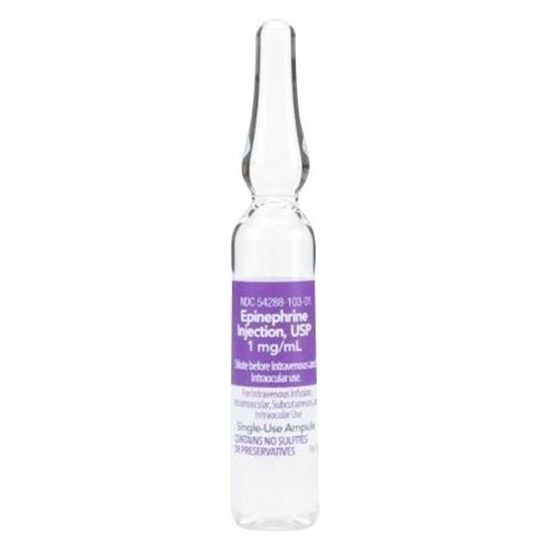 Epinephrine 11000 1mgmL 1mL 10 AmpulesTray