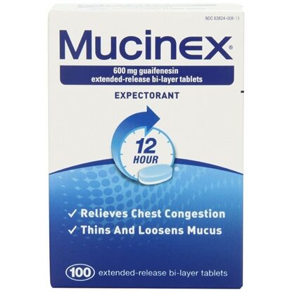 Mucinex® Guaifenesin 600 mg Extended-Release Tablets, 100 Count