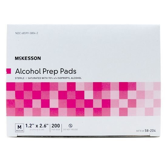 Alcohol Prep Pads Sterile McKesson 125 x 25 Medium  200Box