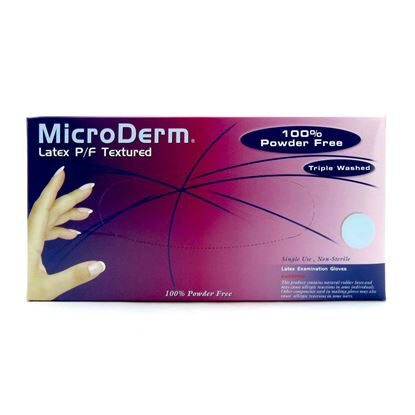 Gloves, Exam, Latex, Powder-free, Ivory, MicroDerm, 100/Box