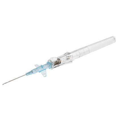 Insyte™ Autoguard™ Peripheral IV Catheter, 22G x 1" Blue Winged Hub, With Push-button Shielding, Each