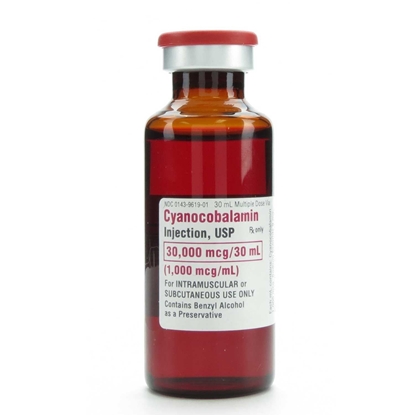 Cyanocobalamin (B12) Injection 1000 mcg/mL, Multiple Dose Vial 30 mL, Each