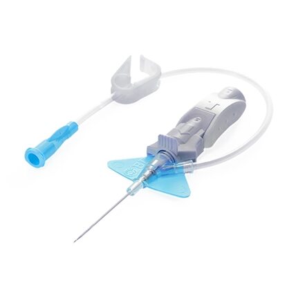 BD Nexiva™ Closed IV Catheter, 22G x 1" Blue Winged Hub With Single Port and Passive Needle-Shielding, 20/Box