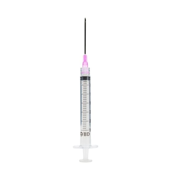BD Luer-Lok™ PrecisionGlide™ Disposable Syringes with Detachable Needles:  3cc