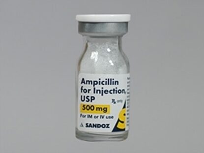 Ampicillin Injection 500 mg/Vial, Single Dose Vial 8 mL, 10/Tray