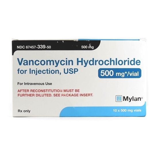 Vancomycin HCl 500mgVial SDV 10 VialsTray