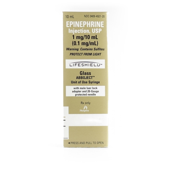 Epinephrine 110000 01mgmL 20G 10mL Syringe