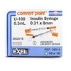 03cc Insulin Syringe 30G x 516 Exel Comfort Point 100Box