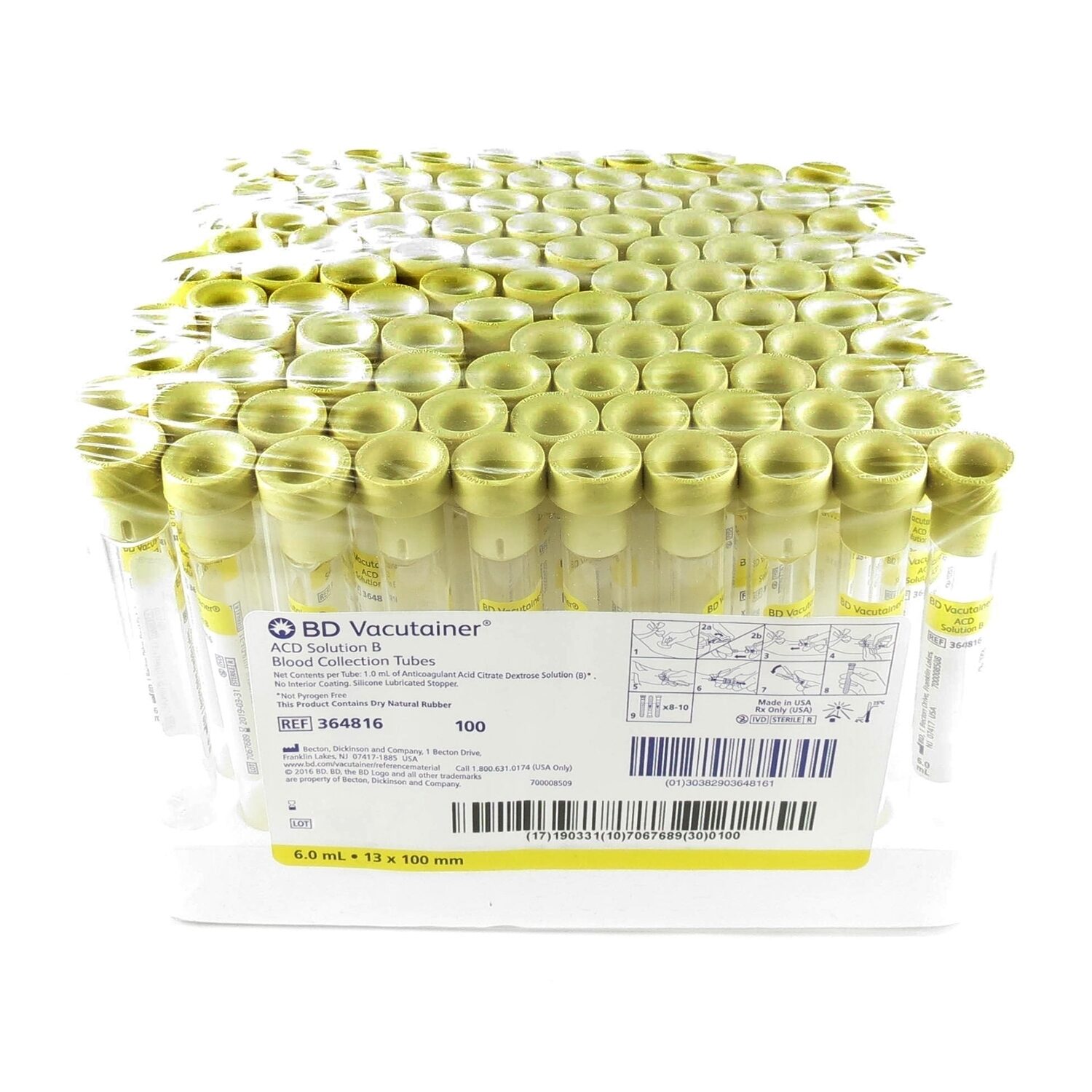 Vacutainer® Yellow Specialty Blood Collection Tubes with ACD Solution ...