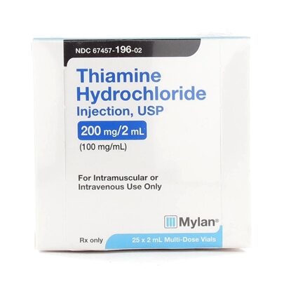 Thiamine Hydrochloride (B1) Injection 100 mg/mL, Multiple Dose Vial 2mL, Each