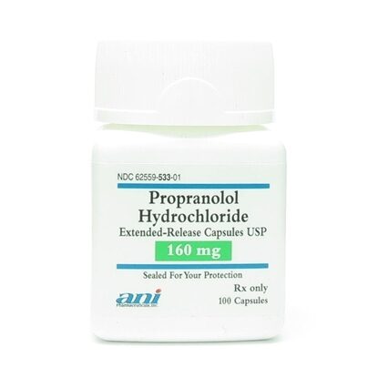 Propranolol HCl ER,  160mg, 100 Capsules/Bottle