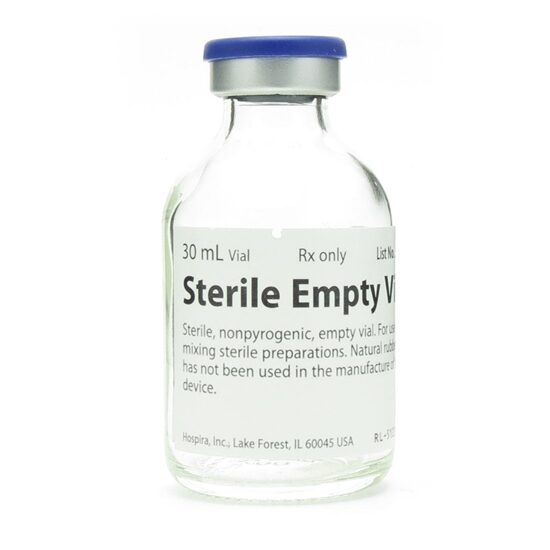 Vials Empty Sterile FlipTop 30mL 25 VialsTray