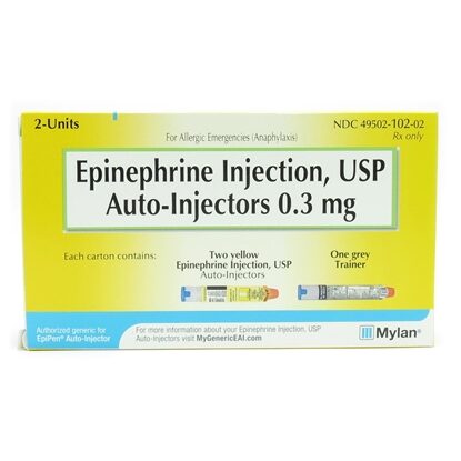 Epinephrine Injection 0.3 mg, Auto-Injector 0.3 mL, 2/Box