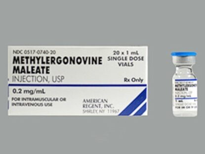 Methylergonovine Maleate Injection 0.2 mg/mL, Single Dose Vial 1 mL, 20/Tray