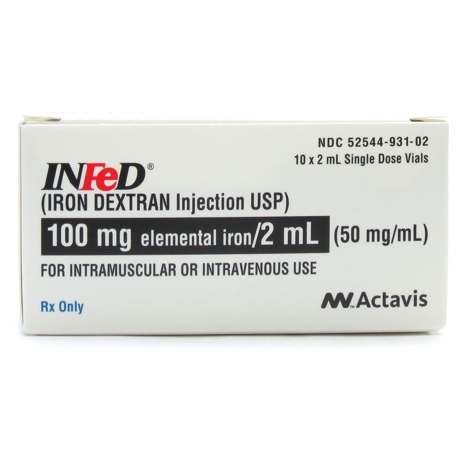 Infed® Iron Dextran 50mgml Injection 2ml Sdv Mcguff