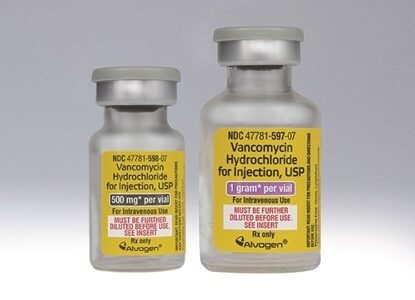 Vancomycin HCl Injection 500 mg/Vial, Single Dose Vial 10 mL, 10/Tray