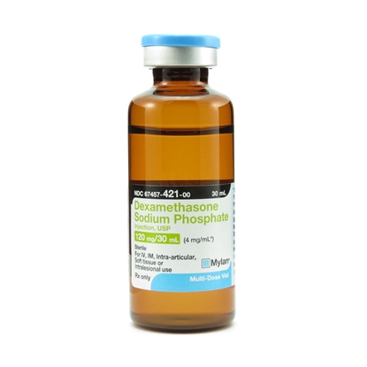 Dexamethasone Sodium Phosphate Injection 4 mg/mL, Multiple Dose Vial 30 mL, Each