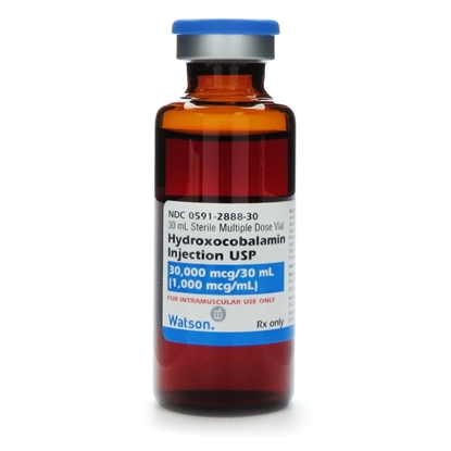 Hydroxocobalamin (B12) Injection 1000 mcg/mL, Multiple Dose Vial 30 mL, Each