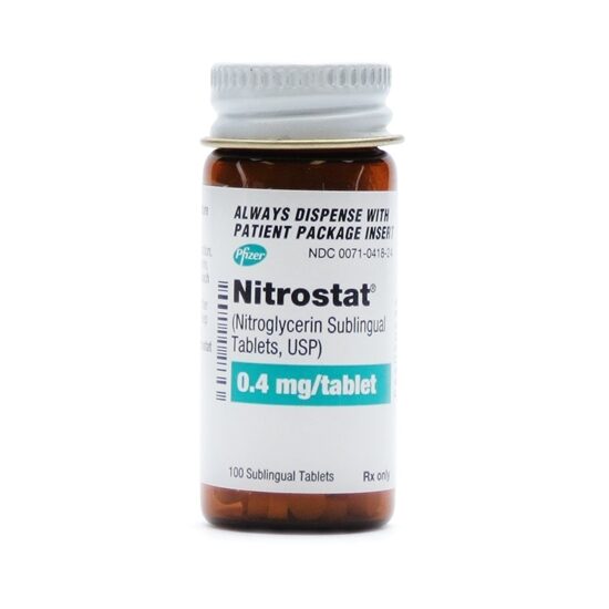 Nitrostat Nitroglycerin Sublingual 04mg Sublingual 100 TabletsBottle